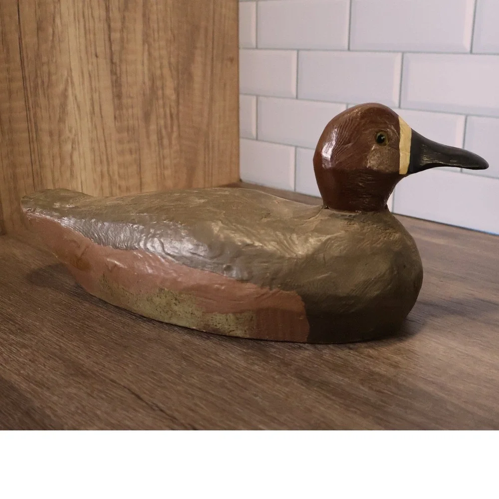 Vintage Duck Decoy Hand Carved Folk Art Lake Cabin Primitive Decor Hunting